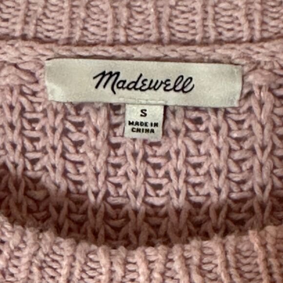 Madewell Pink Chunky Knit Crew Neck Sweater Style F0254 - Picture 2 of 4